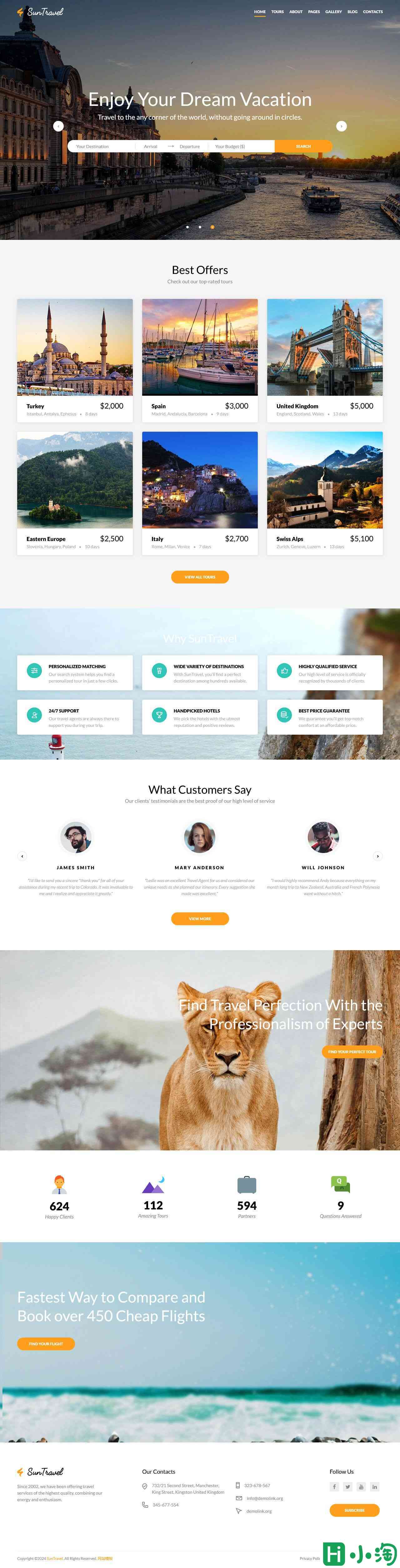 全方位旅游出行服务网站模板-PC预览